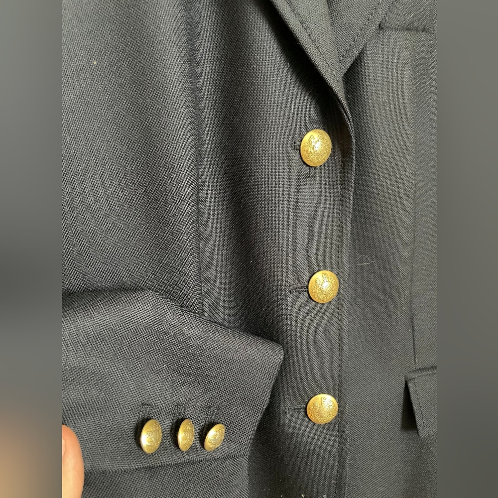 J Crew Vintage Women's Blazer, Navy with Gold Nautical Button - Sz 6 - Picture 4 of 7